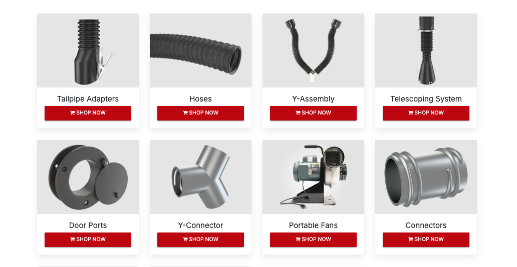 Catalog view of Crushproof-Hose exhuast removal products.